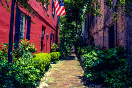 A Colorful Scenery of Historical Districtの写真素材