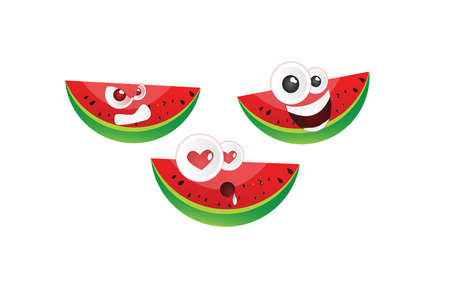 Emoticon watermelon pack3のイラスト素材