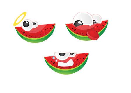 Emoticon watermelon のイラスト素材