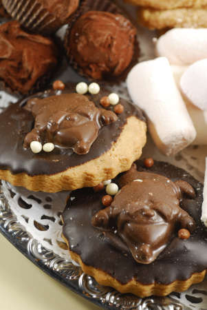 sweet cookies with a chocolate