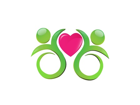 Team with a heart のイラスト素材