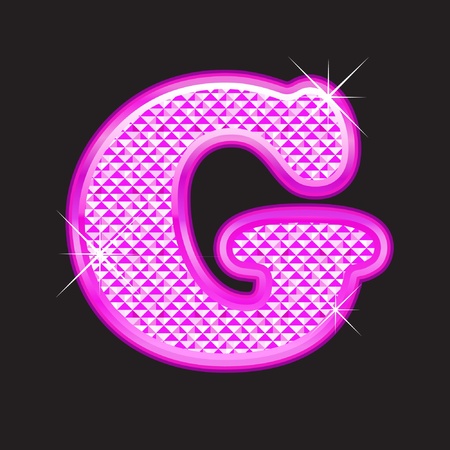G letter pink bling girlyのイラスト素材