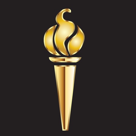 Torch flame goldのイラスト素材