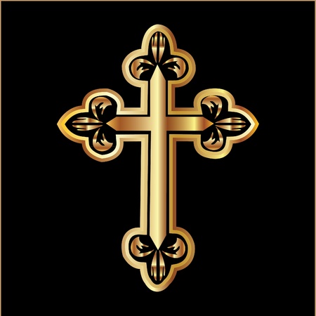 Gold christianity cross のイラスト素材