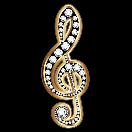 Musical note with diamonds のイラスト素材