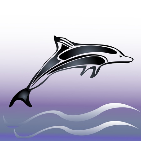 Dolphin and sea vectorのイラスト素材