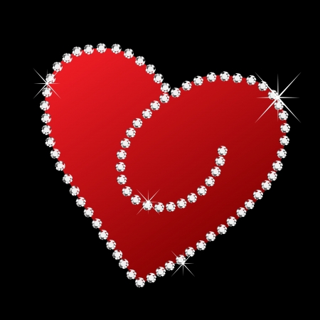 Heart with diamonds bling bling のイラスト素材
