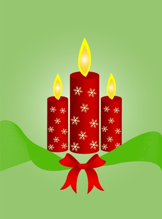 Candle red christmas のイラスト素材