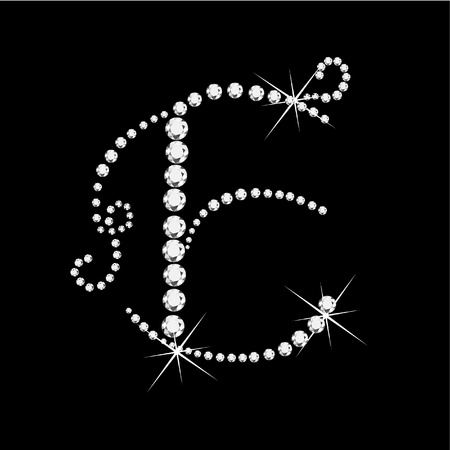 Letter E with Diamondsのイラスト素材