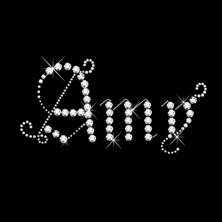 Amy girl name with diamonds のイラスト素材