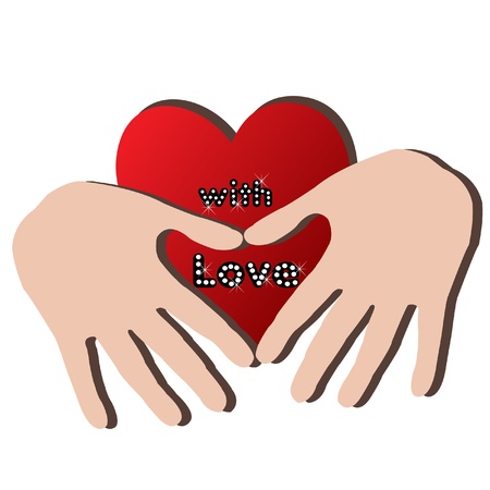 Hands and heart logoのイラスト素材