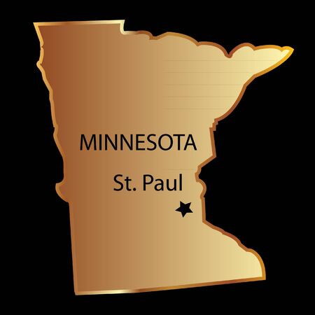 Minnesota state usa mapのイラスト素材