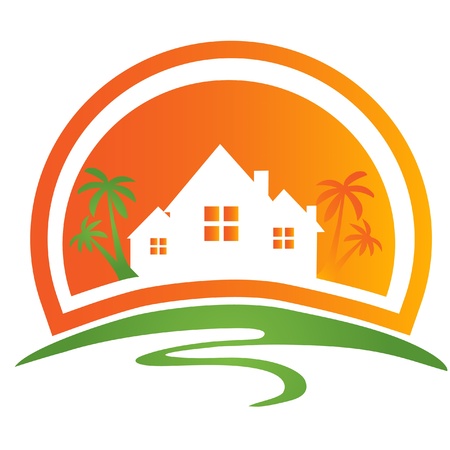 House with palms logoのイラスト素材