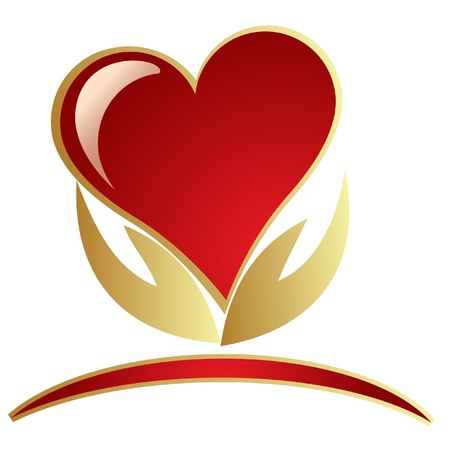 Hands and heart logoのイラスト素材