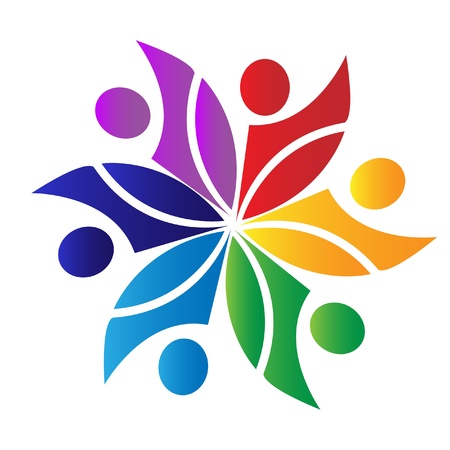 Teamwork diversity logoのイラスト素材
