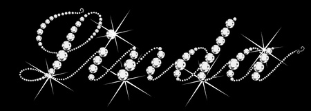 Linda girl name with diamondsのイラスト素材