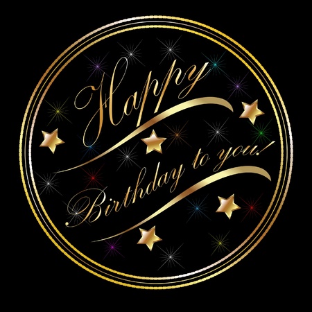 Happy birthday gold cardのイラスト素材