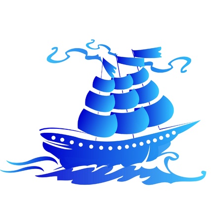 Sail ship logoのイラスト素材