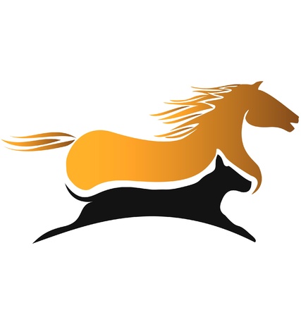 Horse and dog racing logoのイラスト素材