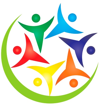 Teamwork people swoosh logoのイラスト素材