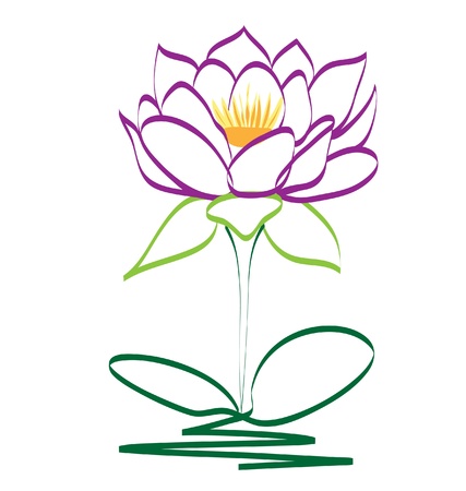 Purple lotus flower のイラスト素材