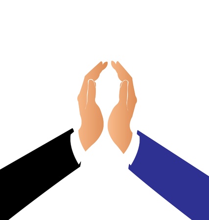 Hands in a pact business logo vectorのイラスト素材