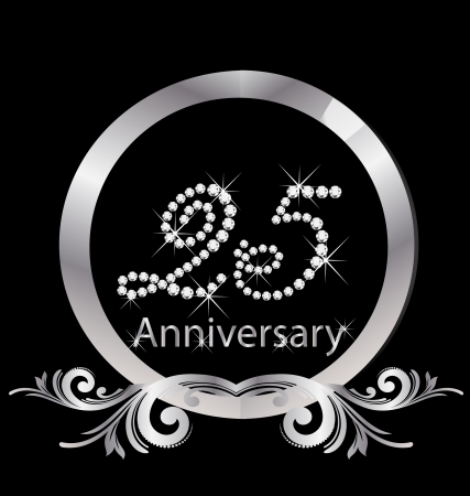 25th anniversary silver diamondのイラスト素材