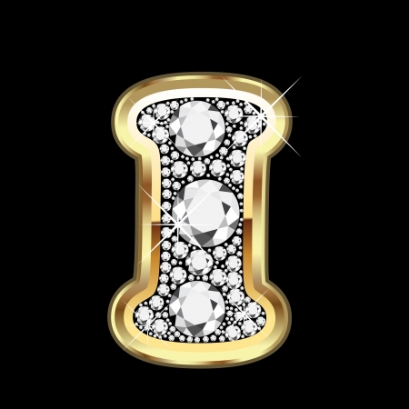 I gold and diamond blingのイラスト素材