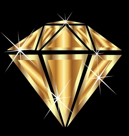 Diamond with brilliant sparkle jewelry gold vectorのイラスト素材