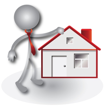 Realtor and red houseのイラスト素材