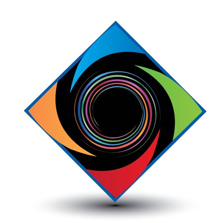 Diamond swirl and colorful logo vectorのイラスト素材