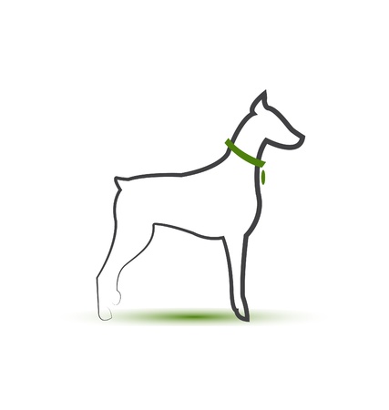 Dog silhouette stylized logo  のイラスト素材