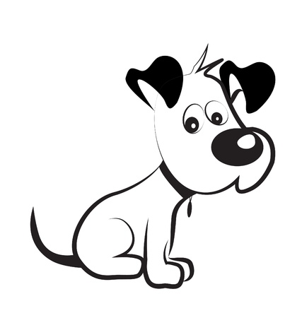Dog shy terrier silhouette vectorのイラスト素材