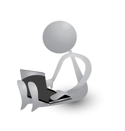 People working with a laptopのイラスト素材