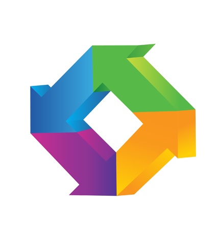 3d arrows logo vectorのイラスト素材