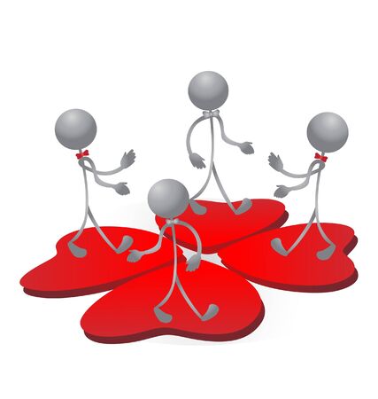 People figures and business arrows のイラスト素材