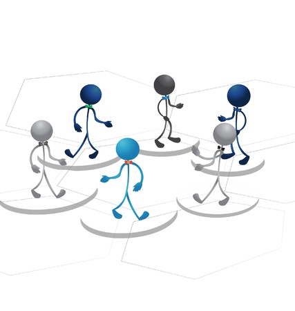 People figures and business blocksのイラスト素材