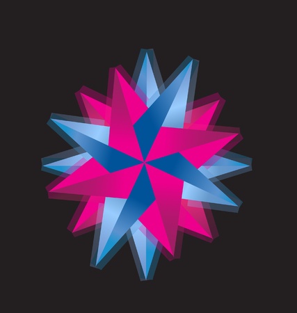 Pink and blue abstract compass rose logo vectorのイラスト素材