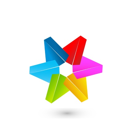 Colored 3D star vectorのイラスト素材