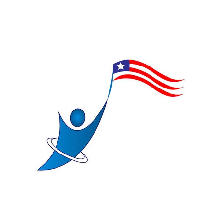 Happy patriotic man logo element vector designのイラスト素材