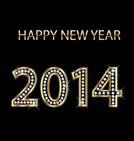 2014 Happy new year background vectorのイラスト素材