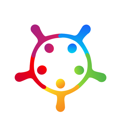 Teamwork holding hands vectorのイラスト素材