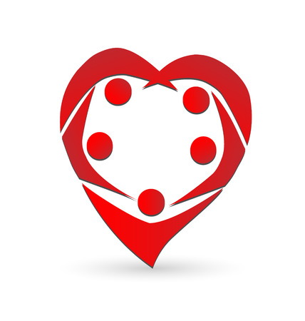 Heart shape teamwork people vectorのイラスト素材