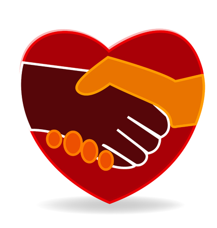 Heart handshake icon vectorのイラスト素材