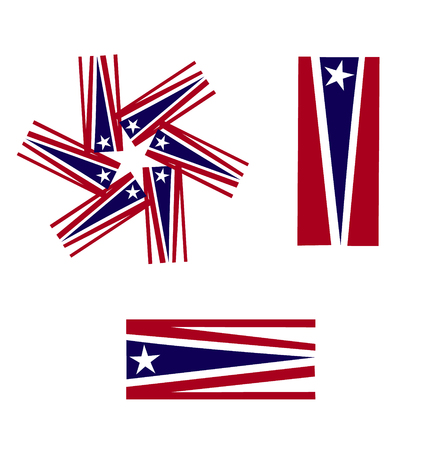 Vector Set of American flags iconsのイラスト素材