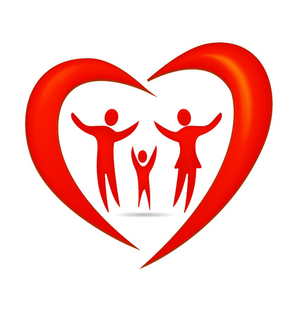 Family heart symbol vectorのイラスト素材