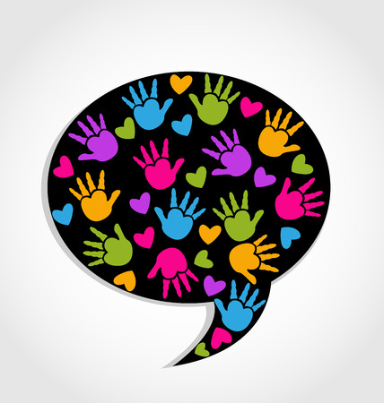 Speech hands and heartsのイラスト素材