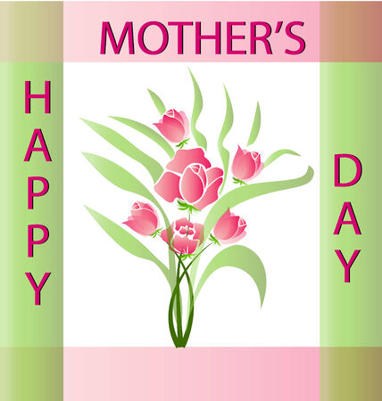 Flowers Happy Mother s Day card vectorのイラスト素材