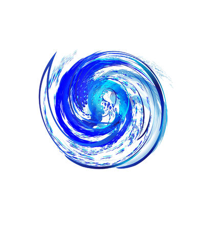 Swirly splash wave with drops of waterのイラスト素材