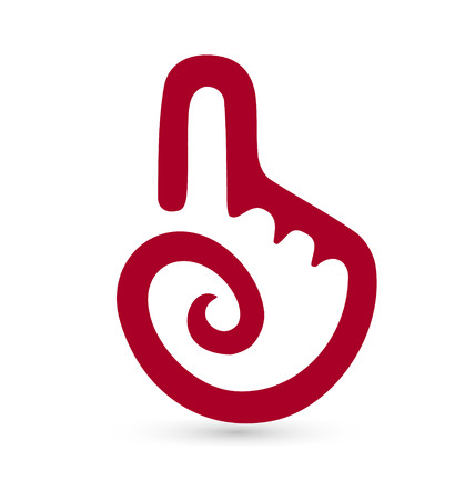 Hand swirly icon button app vectorのイラスト素材